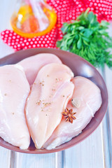 raw chicken fillet