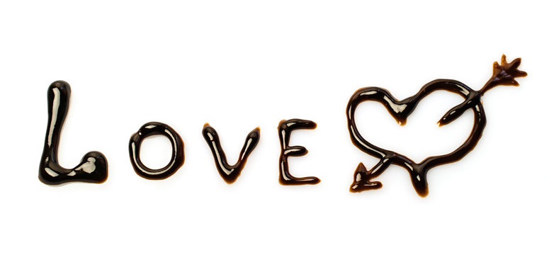 Chocolate word "love"