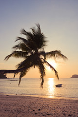 Obraz na płótnie Canvas Tropical beach at Mahe island Seychelles