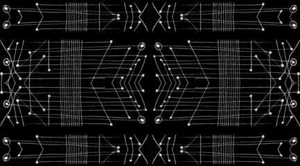 Black and White Tribal Geometric Pattern