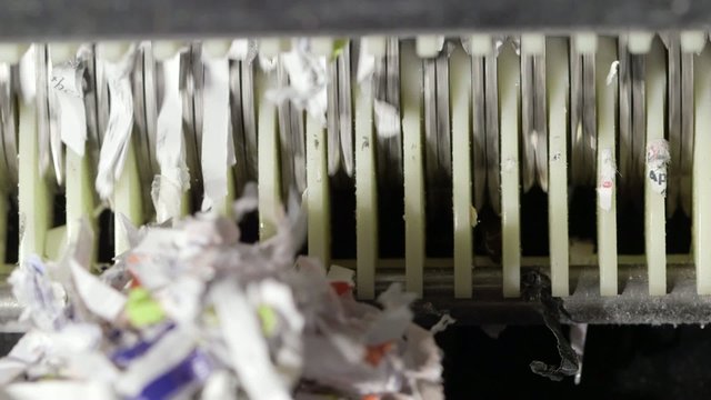 Shredded paper documents business security recycling concept