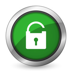 padlock green icon secure sign