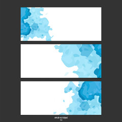 Vector banners with watercolor blue