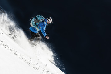 Skier in fresh snow