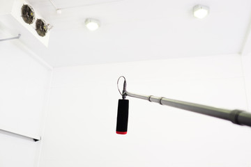 Close-up of a telescopic microphone