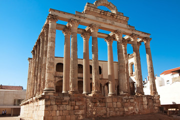 The roman temple of Diana in Merida, Spain