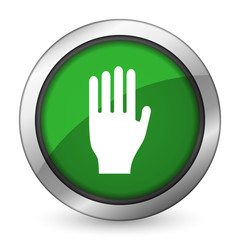 stop green icon hand sign
