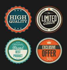 Retro quality badges