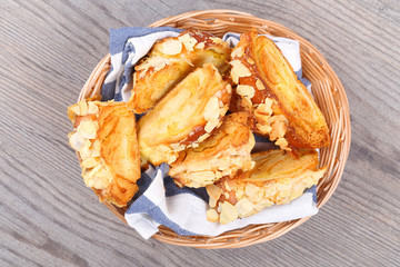 Almond crackers on the plate