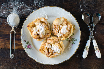 Mini apple pies in plate