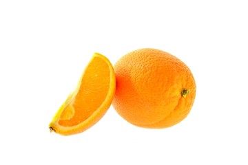 Whole orange and one quarter