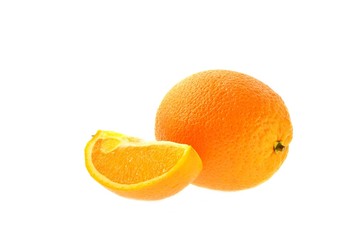 Whole orange and one quarter