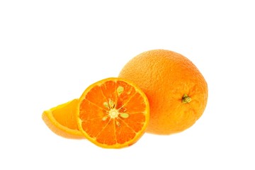 Whole orange and one quarter