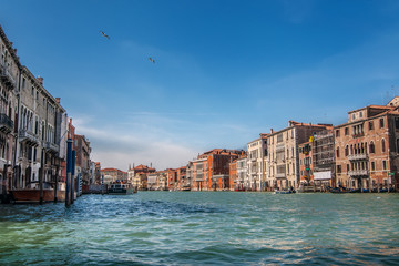 View on Grand Canal at sunny day on Venice, Italy