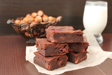 brownie with cherries