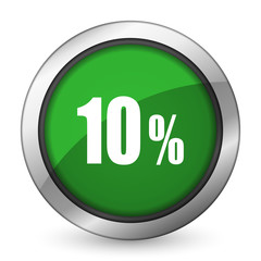 10 percent green icon sale sign