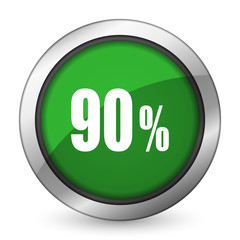 90 percent green icon sale sign