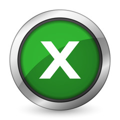 Obraz premium cancel green icon