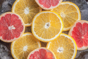 Fototapeta premium Yellow orange and blood red grape