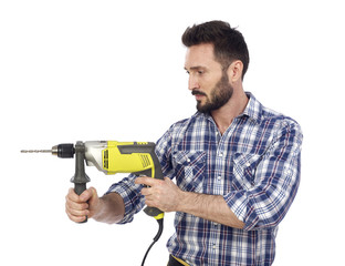 Handyman using drill