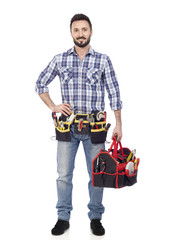 Handyman with toolbox
