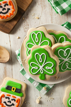 Green Clover St Patricks Day Cookies