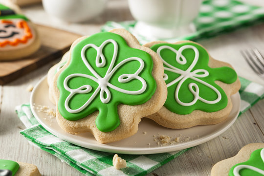 Green Clover St Patricks Day Cookies