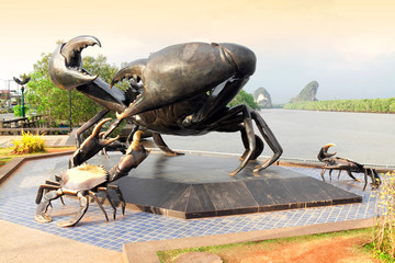 statue of crabs in Krabi, Thailand