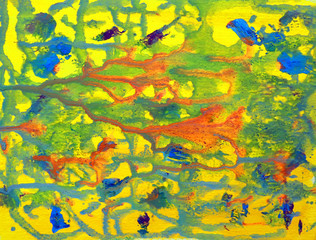 Art abstract colorful background painted on paper