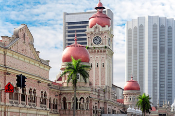 Naklejka premium Clock tower of Sultan Abdul Samad. Kuala Lumpur, Malaysia