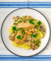 Fotobehang fricassee from chicken with vegetables © zoryanchik