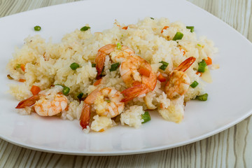 Fried rice with prawns