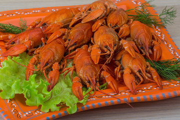 Boiled crayfish