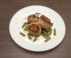 Grilled steaks and vegetables