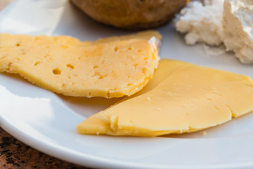 Ricotta and yellow cheeses