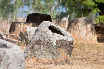 Obraz premium Valley pitchers. Phonsavan, Xiangkhouang province, Laos