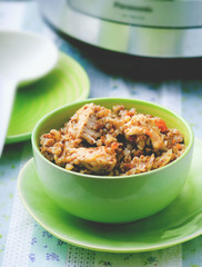 buckwheat with vegetables and chicken