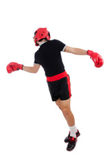 Funny boxer isolated on the white