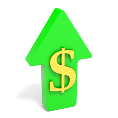 Obraz premium Dollar rising arrow.