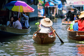 saleswoman at Floating Market Damnoen Saduak, Thailand