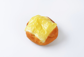 Cheese topped bread bun