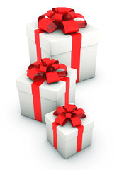 3d render of gift box on white background