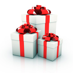 3d render of gift box on white background