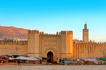 Fotobehang Poort naar de oude medina van Fez, Marokko © Mik Man