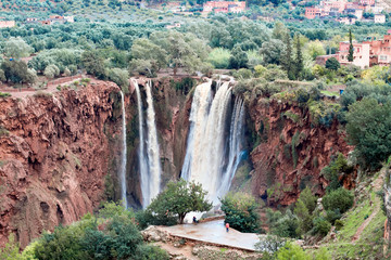 Obraz premium Ouzoud Waterfalls, Grand Atlas village of Tanaghmeilt, Azilal pr