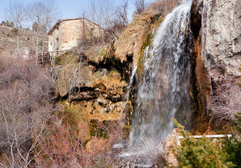 Waterfall Molino Virgen, Chorrera, river Jucar, Tragacete, Cuenc