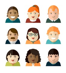 set of vector portraits