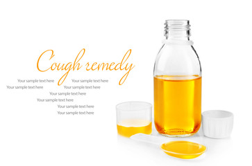 Cough syrup isolated on white