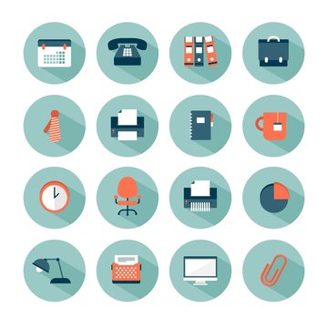 set of modern vector office icons