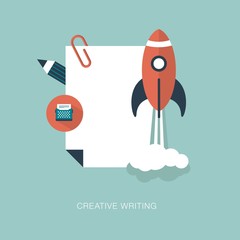 vector creative writing concept illustration
